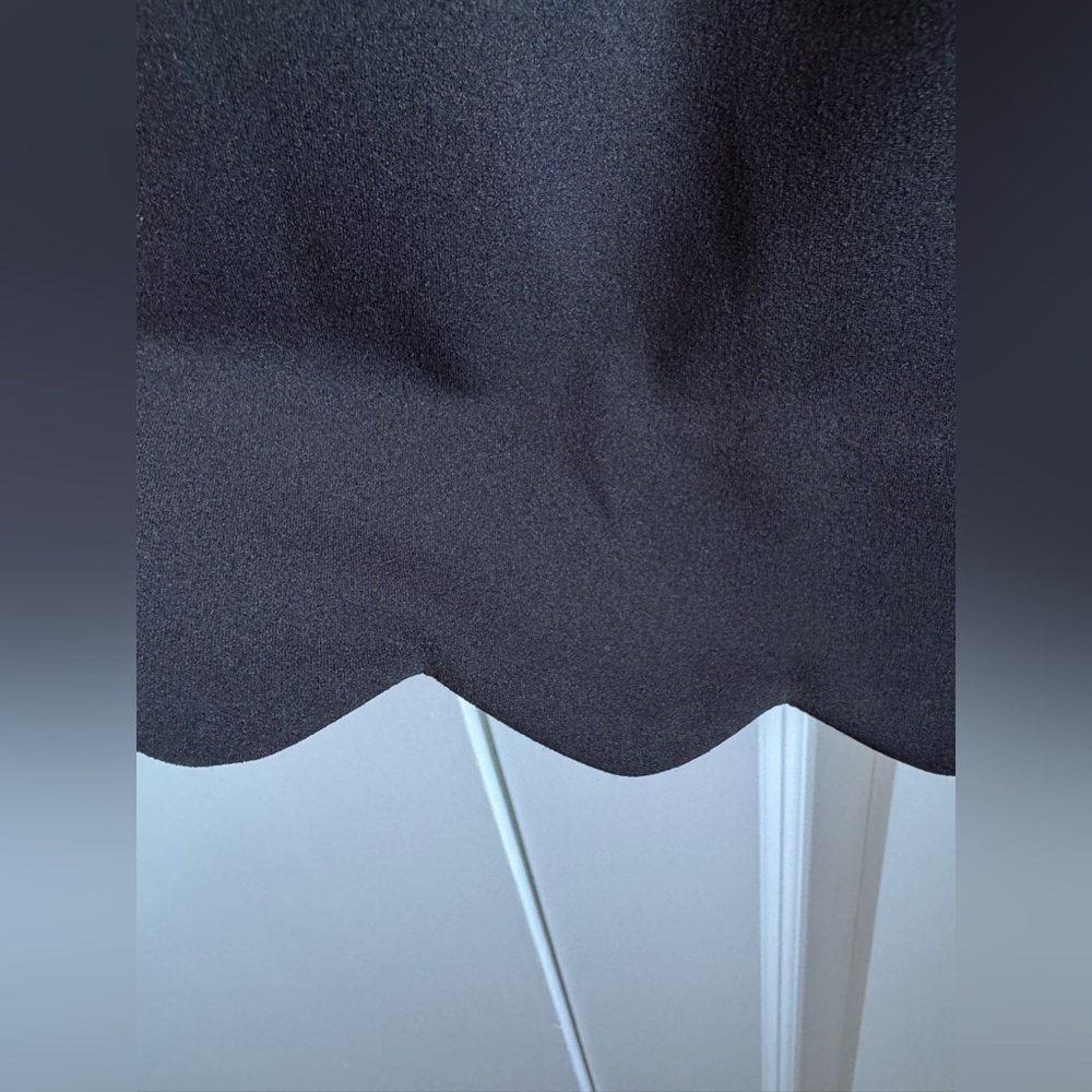 Kasper Black Mini Dress with Scalloped Hem - Picture 5 of 9